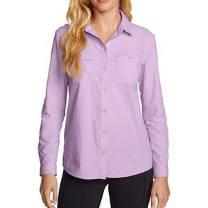 ❤️Eddie Bauer Lavender Button-Down Shirt NWT size L